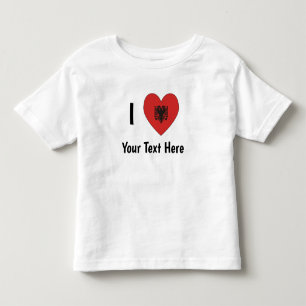 I LOVE (Heart Shaped Albanian Flag) Personalised Toddler T-Shirt