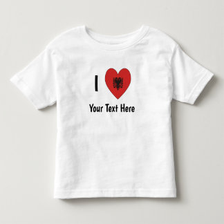 I LOVE (Heart Shaped Albanian Flag) Personalised Toddler T-Shirt