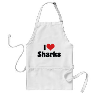 I Love Heart Sharks - Shark Lover Standard Apron