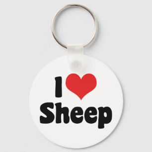 I Love Heart Sheep Key Ring