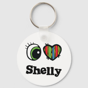 I Love (Heart) Shelly Key Ring
