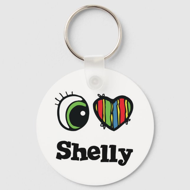I Love (Heart) Shelly Key Ring (Front)