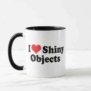 I Love Heart Shiny Objects - Gold Silver Jewellery Mug