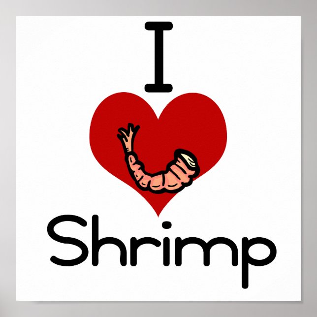 I love-heart Shrimp Poster (Front)