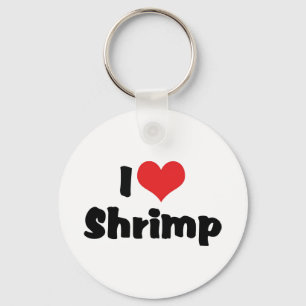 I Love Heart Shrimp - Sea Food Lover Key Ring