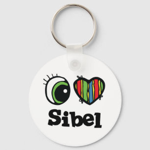 I Love (Heart) Sibel Key Ring