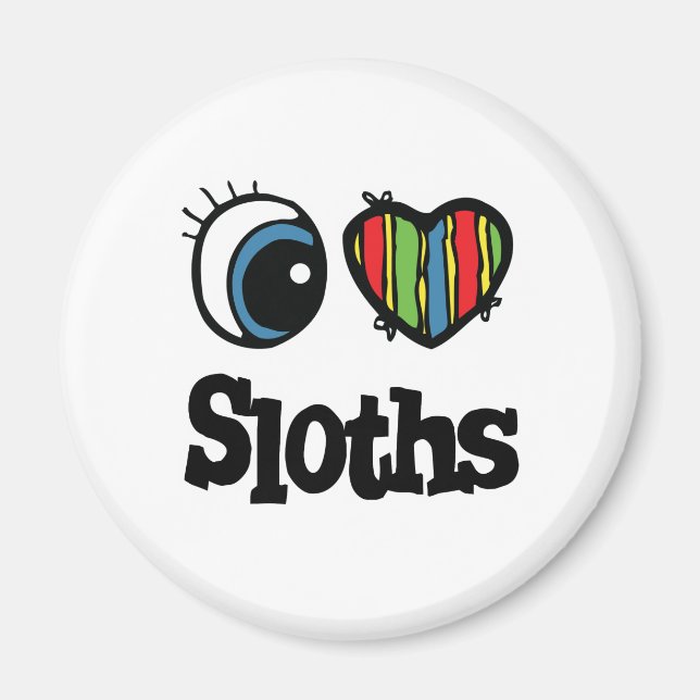I Love (Heart) Sloths Magnet (Front)
