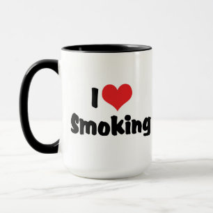 I Love Heart Smoking - Tobacco Cigarette Smokers Mug