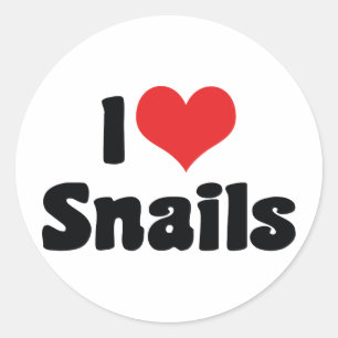 I Love Heart Snails Classic Round Sticker