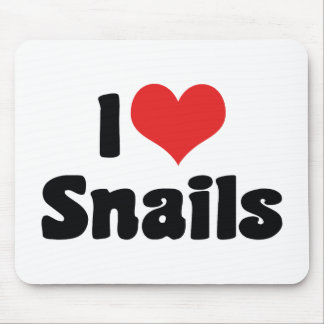 I Love Heart Snails Mouse Pad