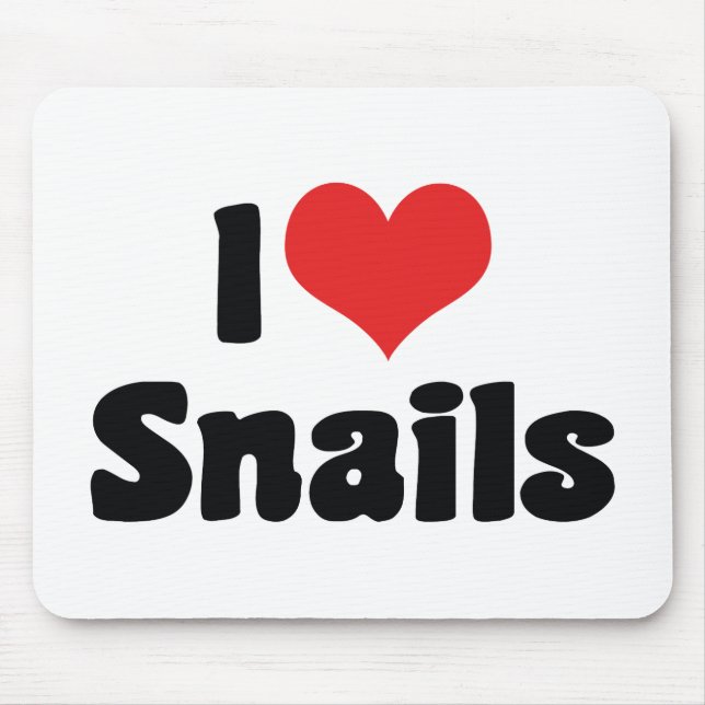 I Love Heart Snails Mouse Pad (Front)