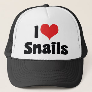 I Love Heart Snails Trucker Hat