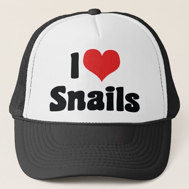 I Love Heart Snails Trucker Hat (Front)