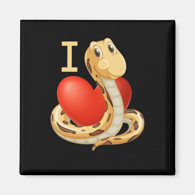 I Love Heart Snakes Magnet (Front)