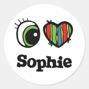 I Love (Heart) Sophie Classic Round Sticker