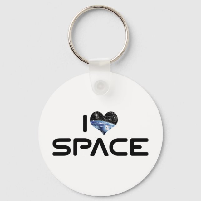 I Love Heart Space - Outer Space Astronomy Lover Key Ring (Front)