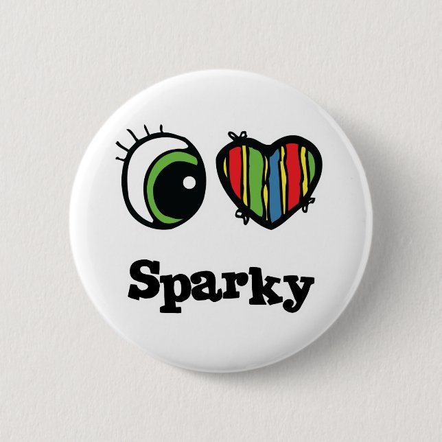 I Love (Heart) Sparky 6 Cm Round Badge (Front)