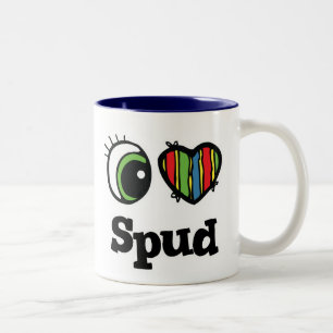 I Love (Heart) Spud Two-Tone Coffee Mug