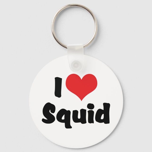 I Love Heart Squid Key Ring (Front)