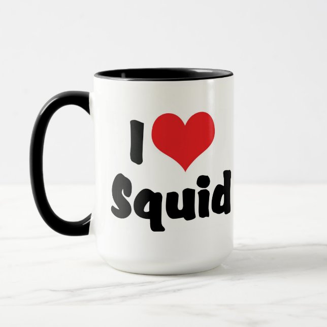 I Love Heart Squid Mug (Left)