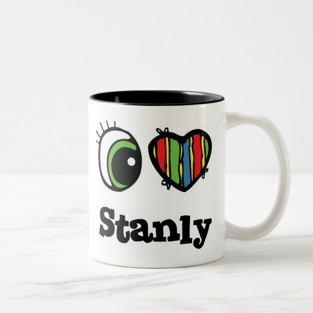 I Love (Heart) Stanly Two-Tone Coffee Mug (Right)