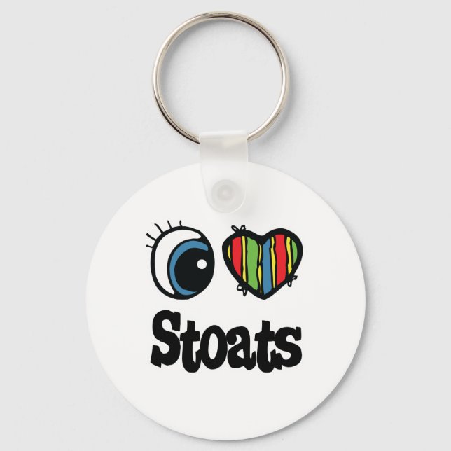 I Love (Heart) Stoats Key Ring (Front)