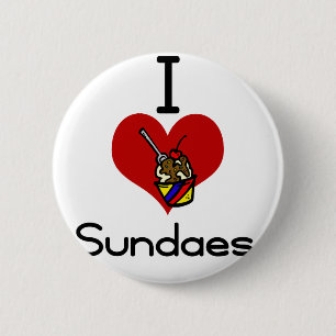 I love -heart sundaes 6 cm round badge