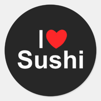 I Love (Heart) Sushi Classic Round Sticker