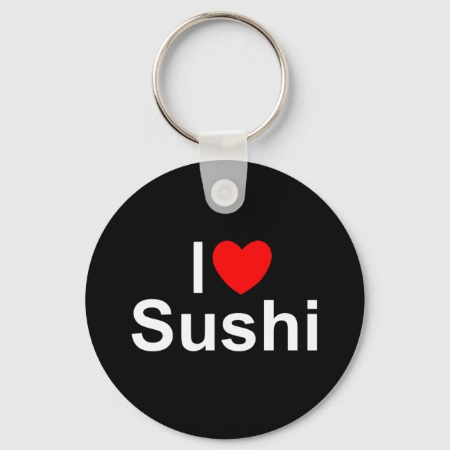 I Love (Heart) Sushi Key Ring (Front)