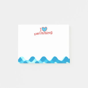 I love (heart) Swimming Post-it Notes