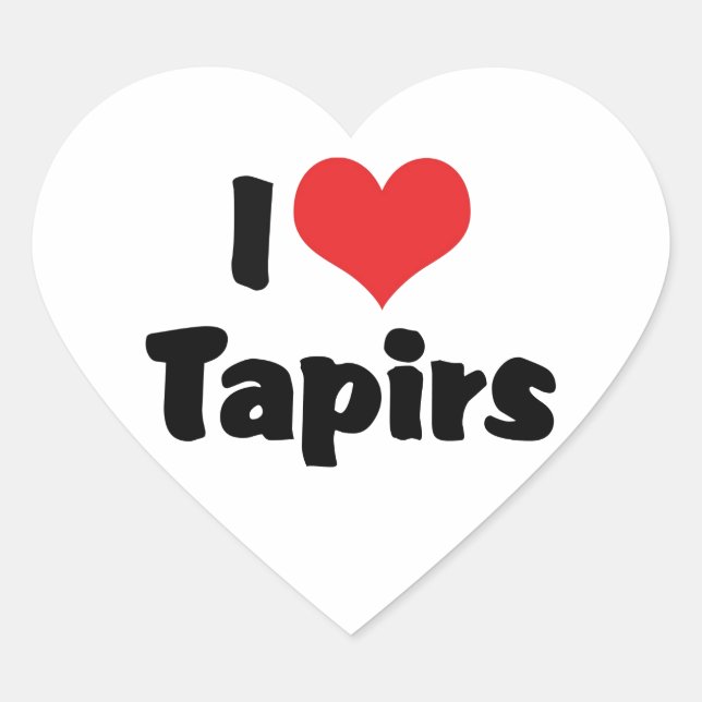 I Love Heart Tapirs Sticker (Front)