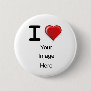 I Love(heart) Template 6 Cm Round Badge