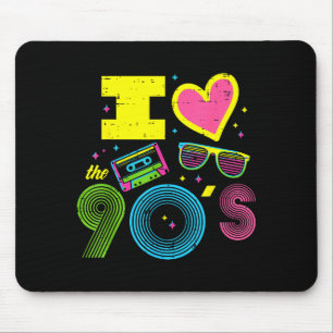 I Love Heart The 90s Retro Throwback Vibes Women M Mouse Pad