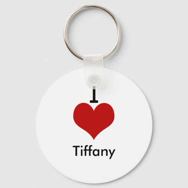 I Love (heart) Tiffany Key Ring (Front)
