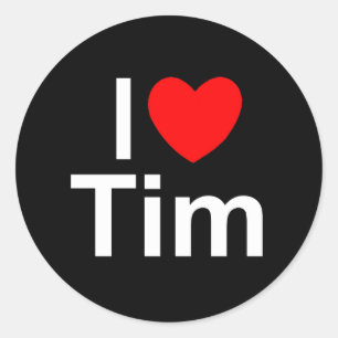 I Love (Heart) Tim Classic Round Sticker