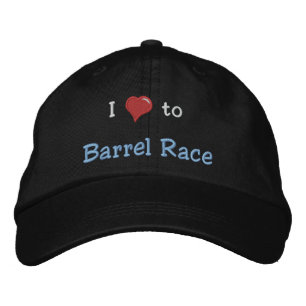 I love (heart) to Barrel Race Embroidered Hat