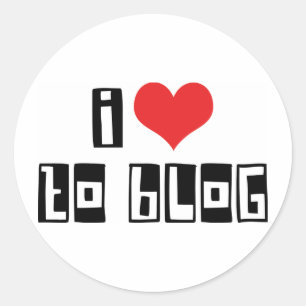 I Love Heart To Blog Classic Round Sticker