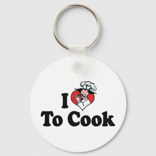 I Love Heart To Cook - Chef Baker Cooking Lover Key Ring