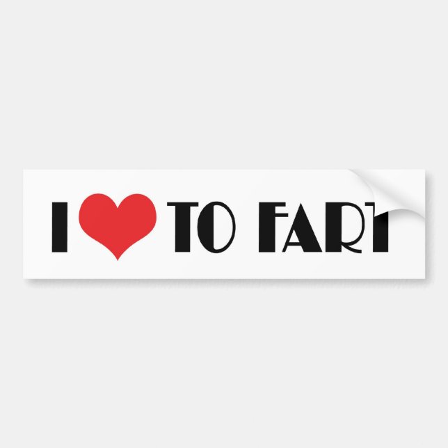 I Love Heart To Fart Bumper Sticker (Front)