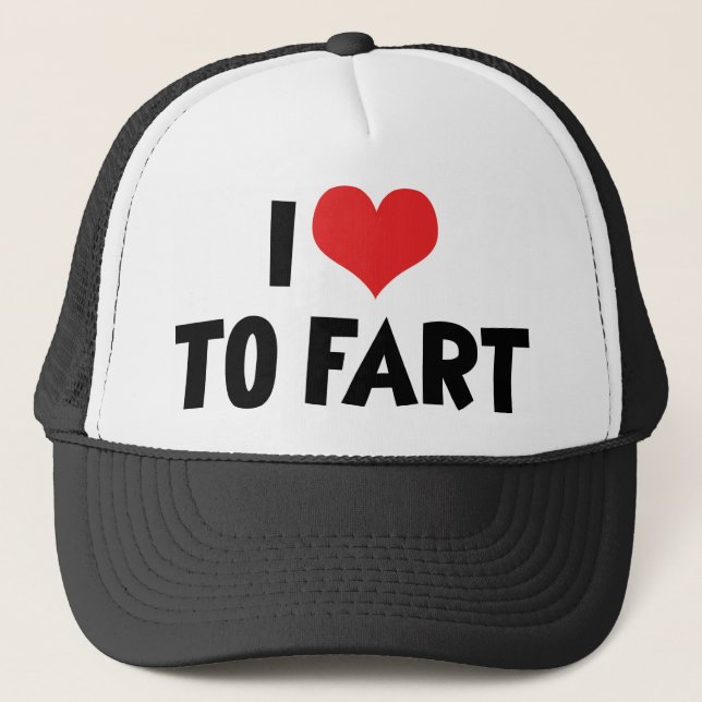I Love Heart To Fart Trucker Hat (Front)