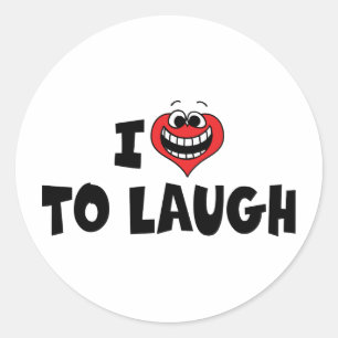 I Love Heart To Laugh - Comedy Lover Classic Round Sticker