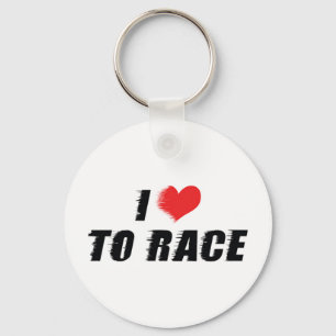 I Love Heart To Race - Car Motorcycle Racing Lover Key Ring