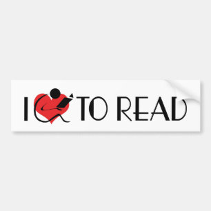 I Love Heart To Read - Book Lover Bumper Sticker