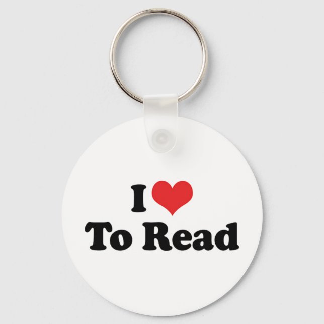 I Love Heart To Read - Book Lover Key Ring (Front)