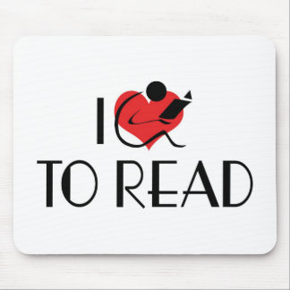 I Love Heart To Read - Book Lover Mouse Pad