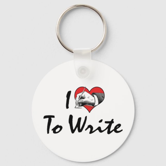 I Love Heart To Write Key Ring (Front)