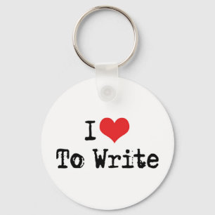 I Love Heart To Write Key Ring