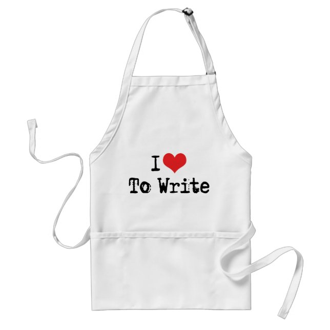 I Love Heart To Write Standard Apron (Front)
