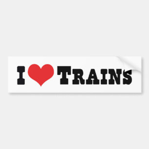 I Love Heart Trains - Model Train Lover Bumper Sticker