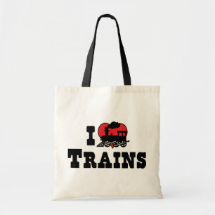 I Love Heart Trains - Model Train Lover Tote Bag